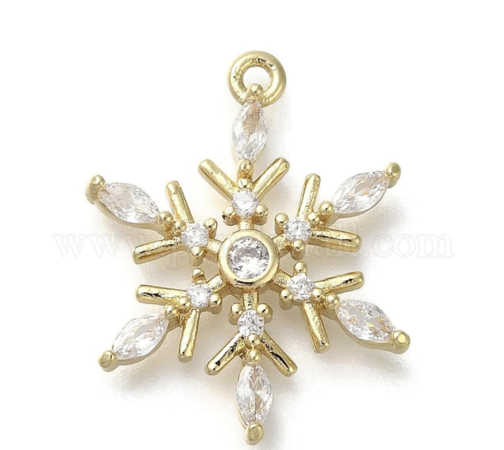 Le collier "Noël la Reine" - flocon de neige brilant 