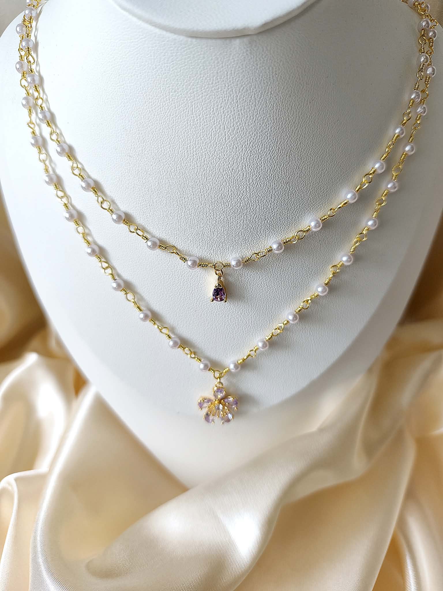 Collier "Éclosion de Lilas"