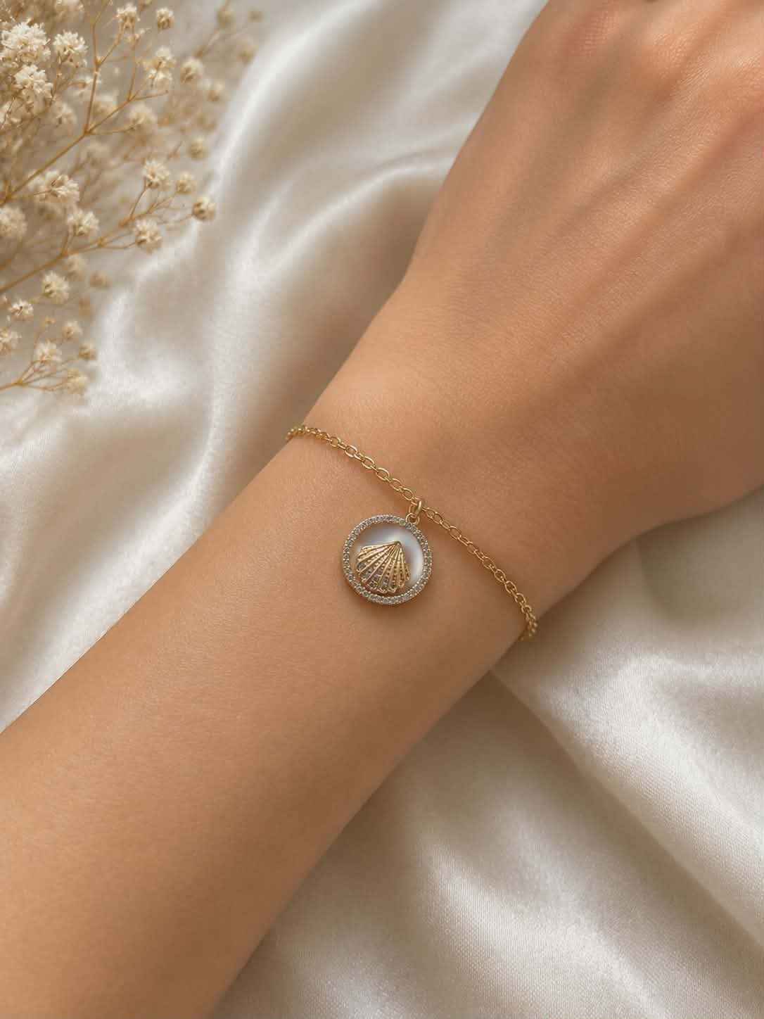 parure collier + bracelet "coquillage d'été"