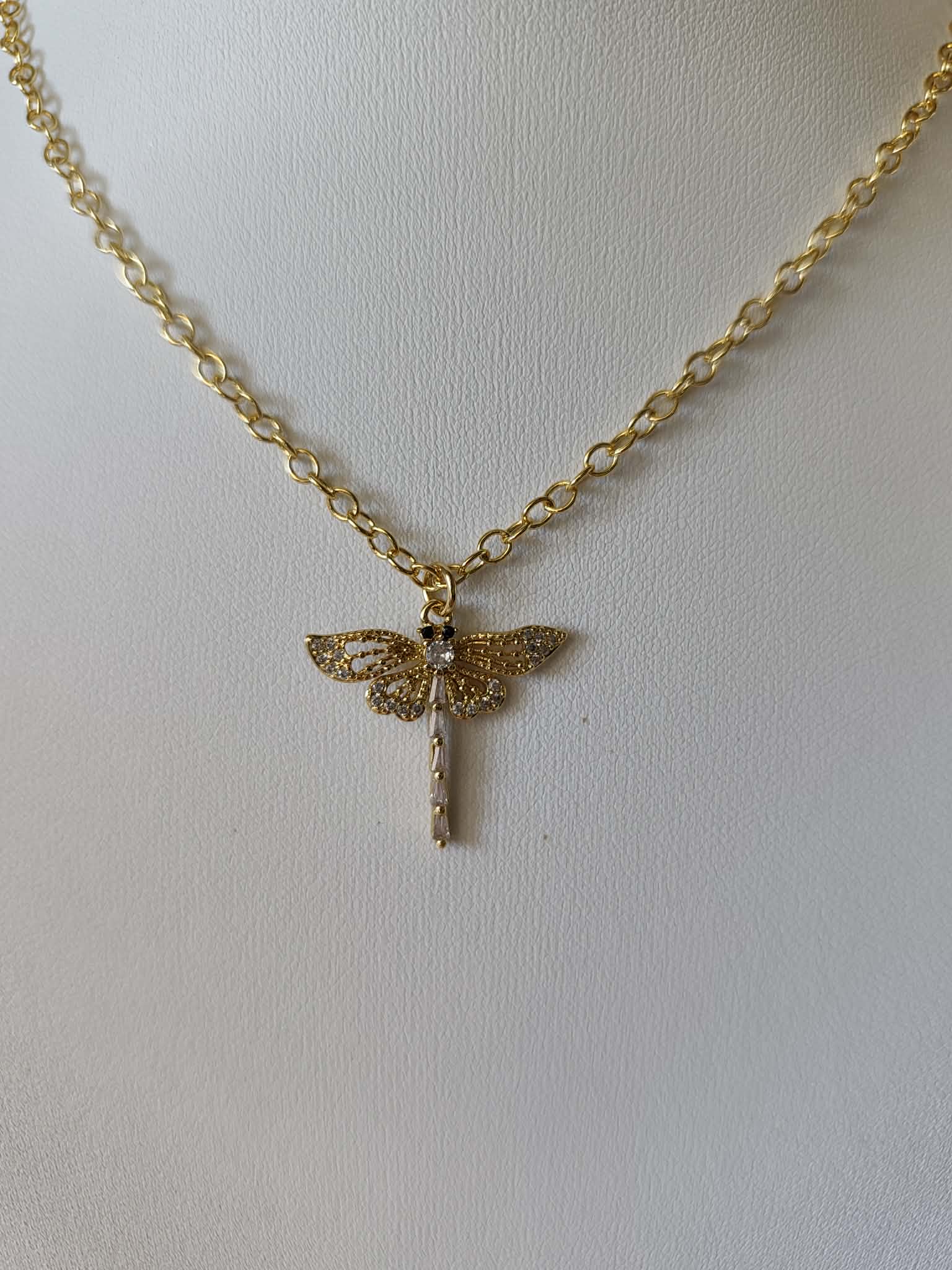 Collier "libellule doré"
