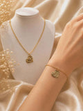 parure collier + bracelet "Cœur d'Or"