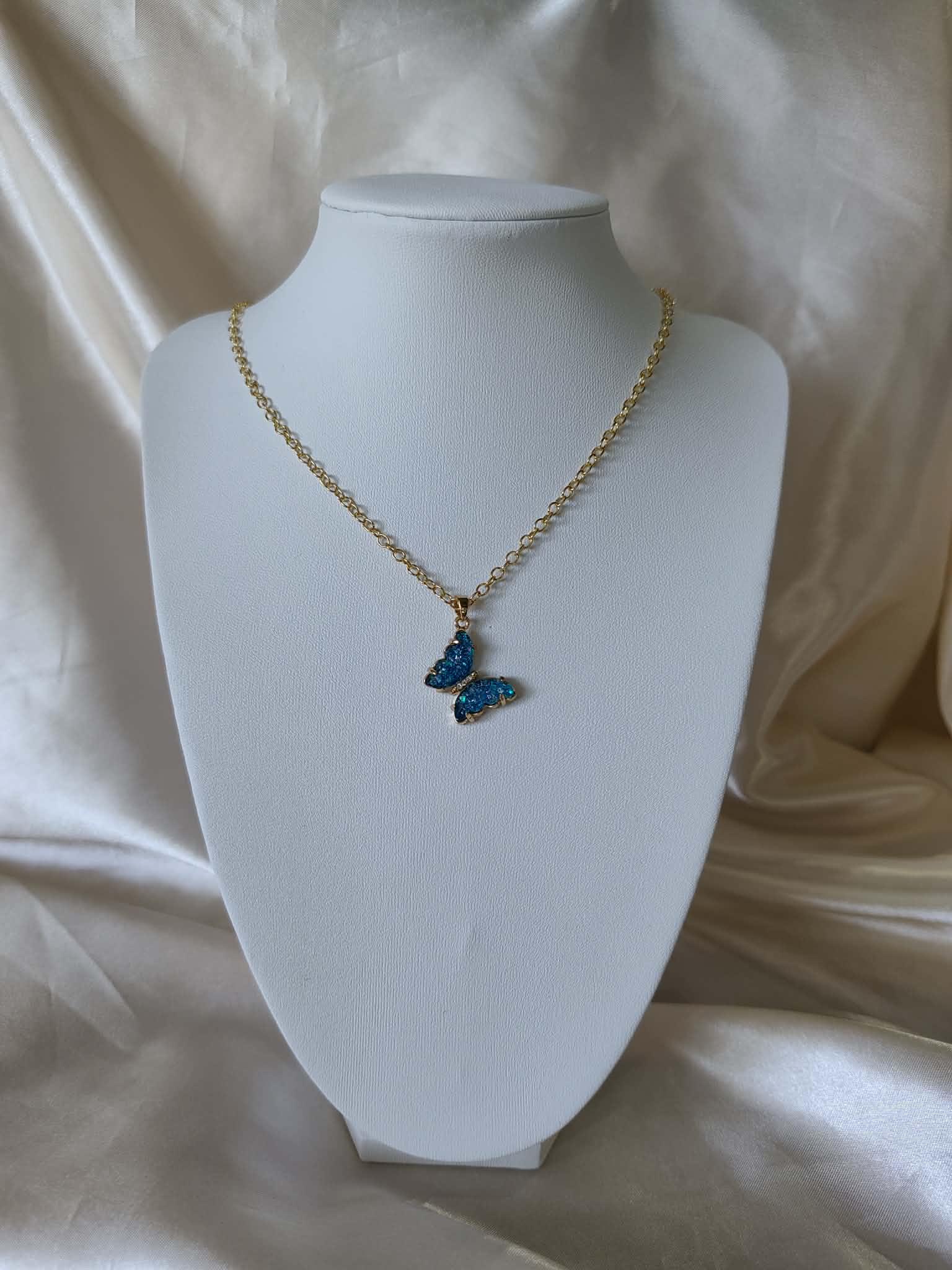 parure "papillon bleu"