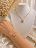 parure collier + bracelet "coquillage d'été"