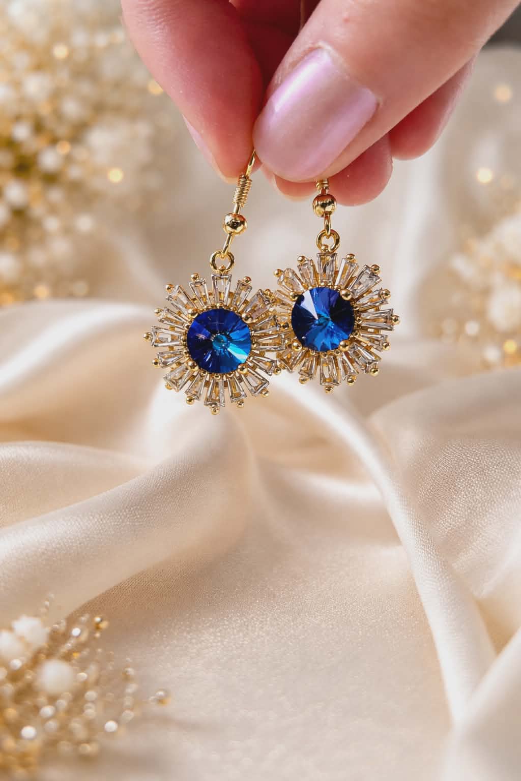 Boucles d'oreilles "Les Soleils de Saphir"