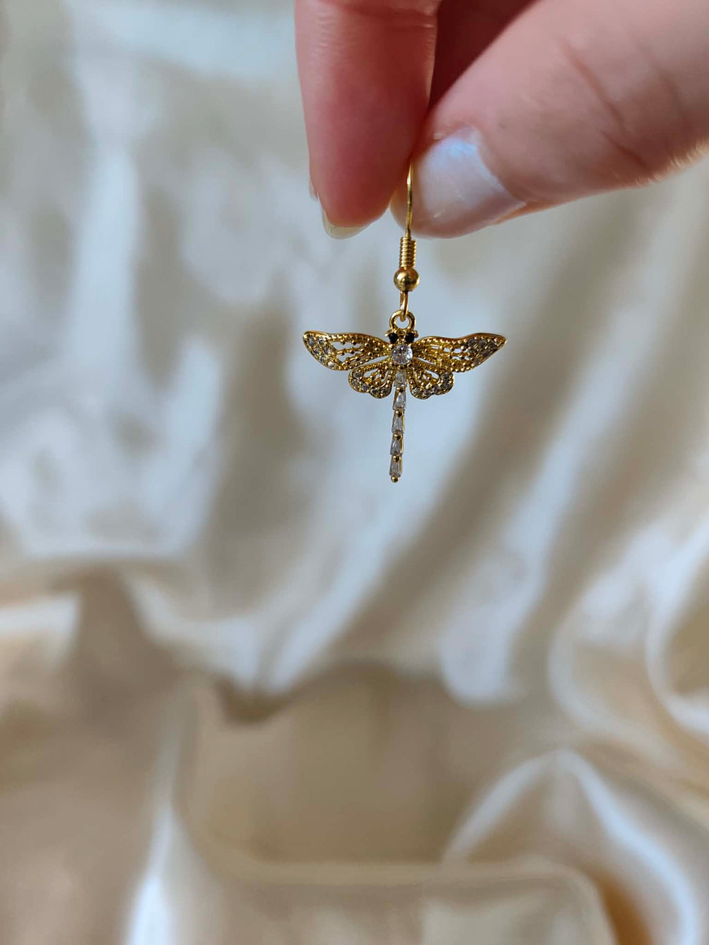 Boucles d'oreilles "libellule doré"