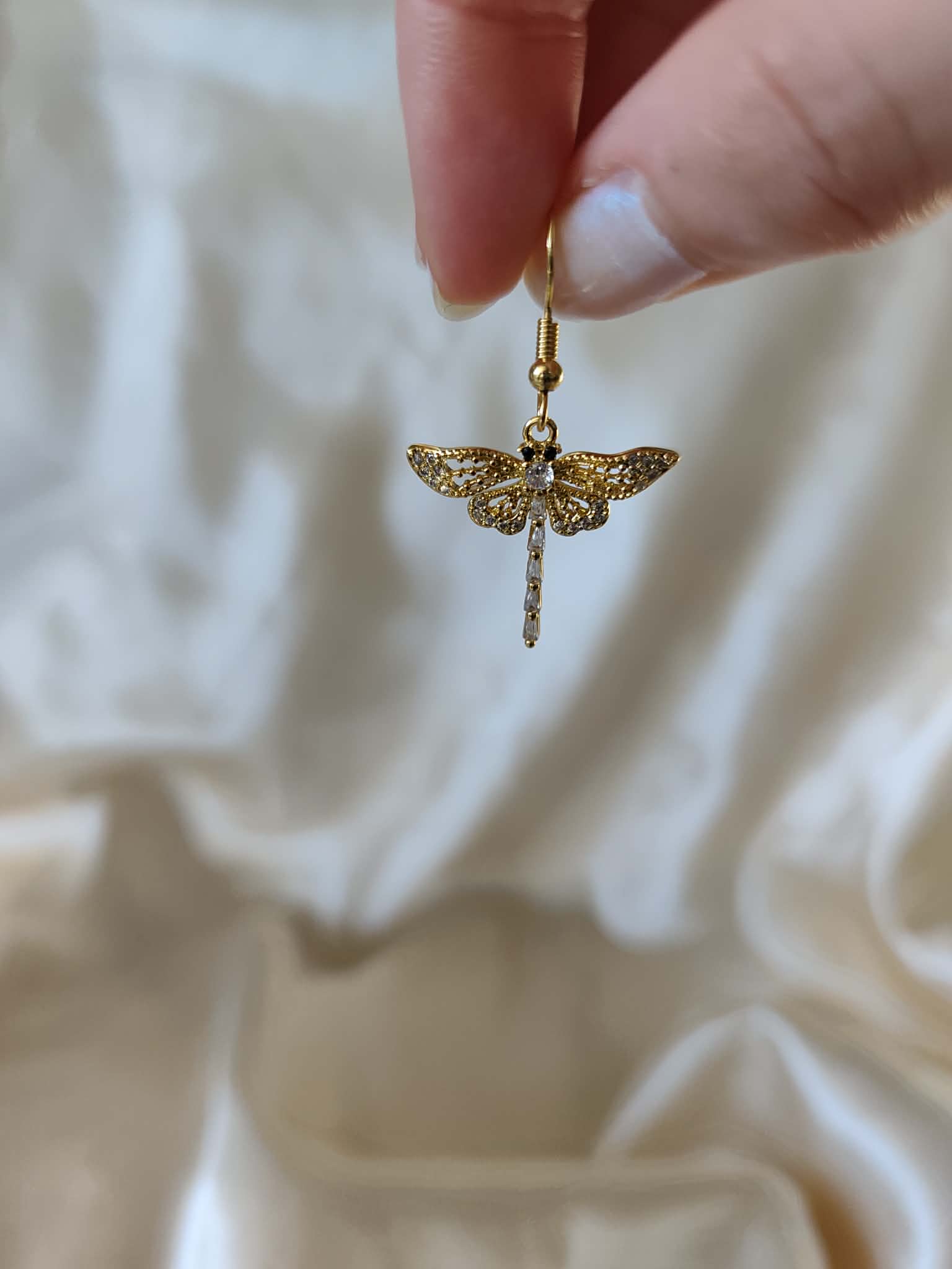 Boucles d'oreilles "libellule doré"