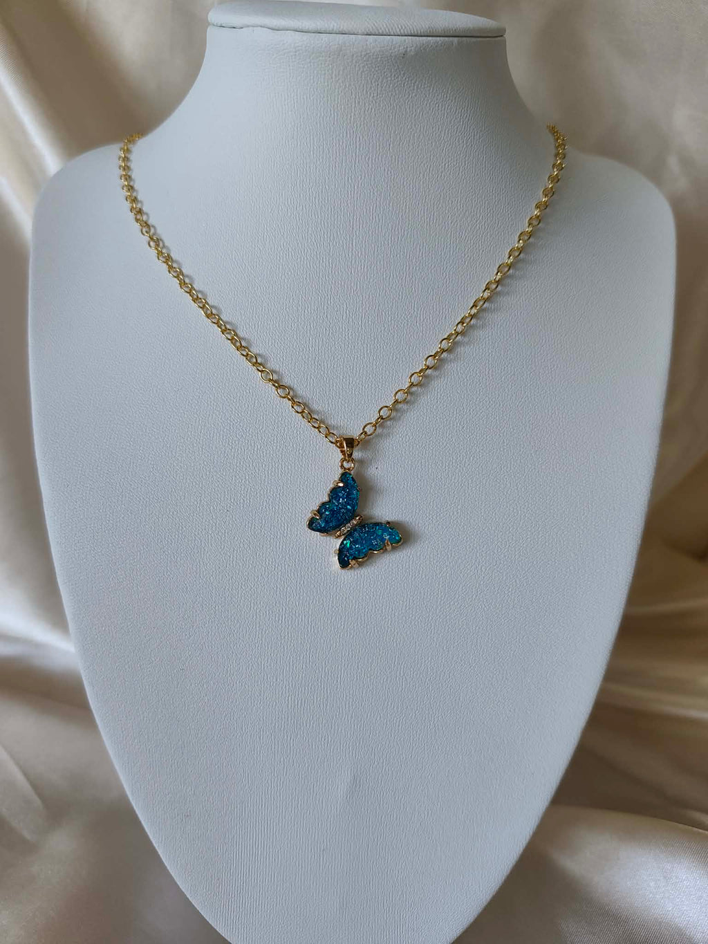 parure "papillon bleu"