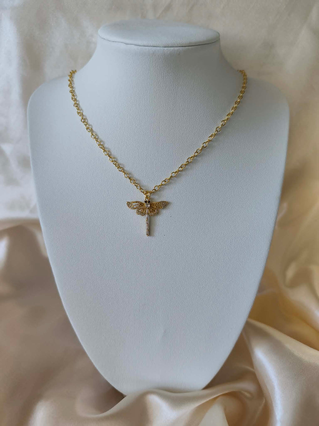 Collier "libellule doré"
