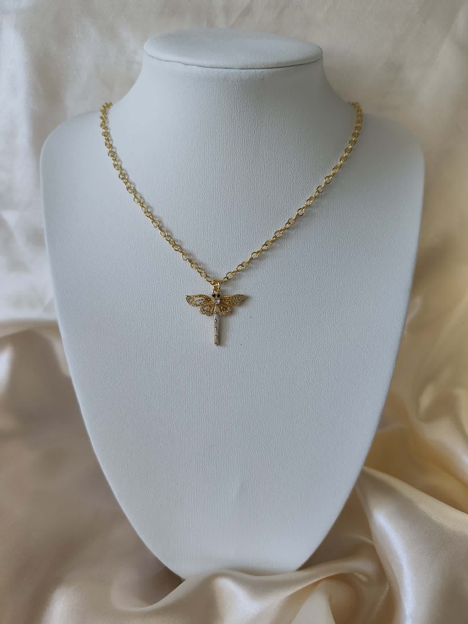 Collier "libellule doré"