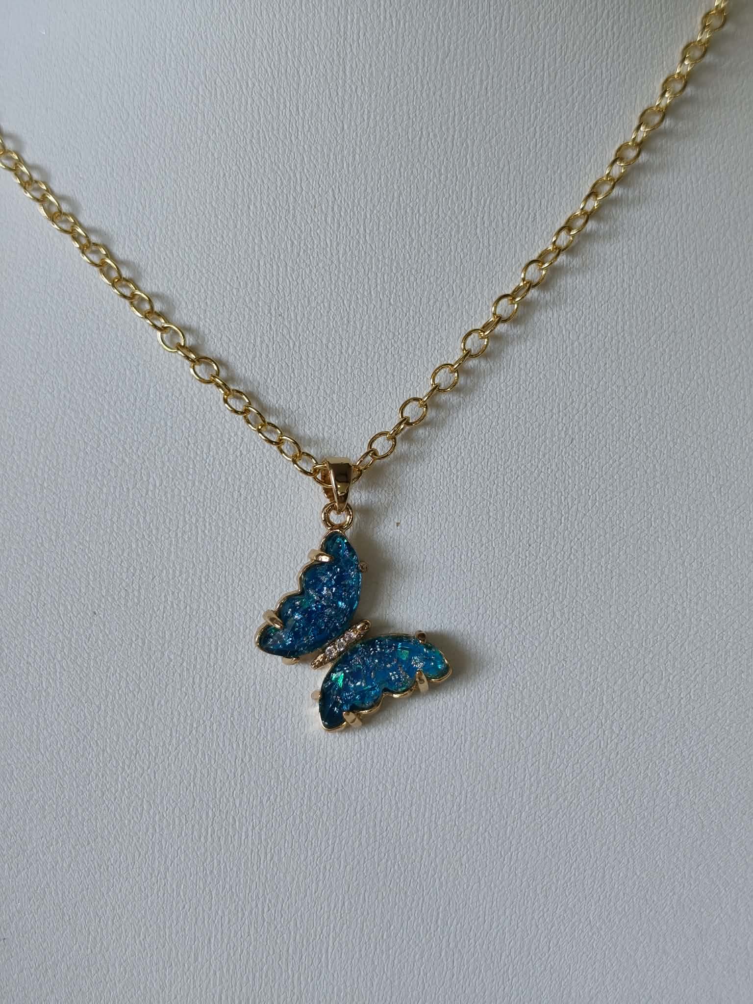 parure "papillon bleu"