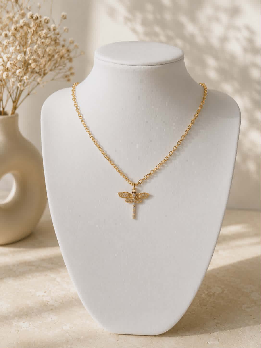 Collier "libellule doré"