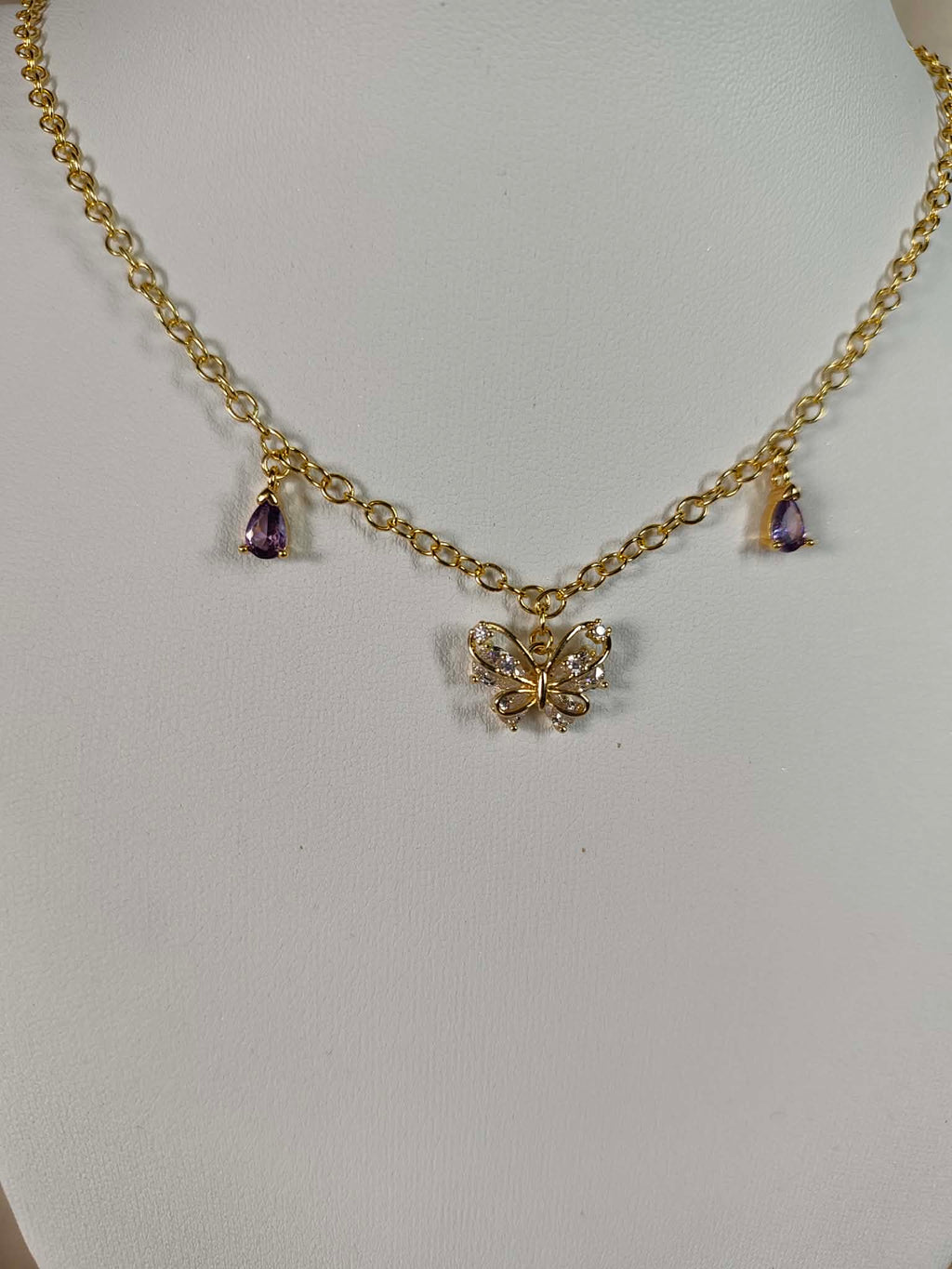 Collier "Papillon violet"