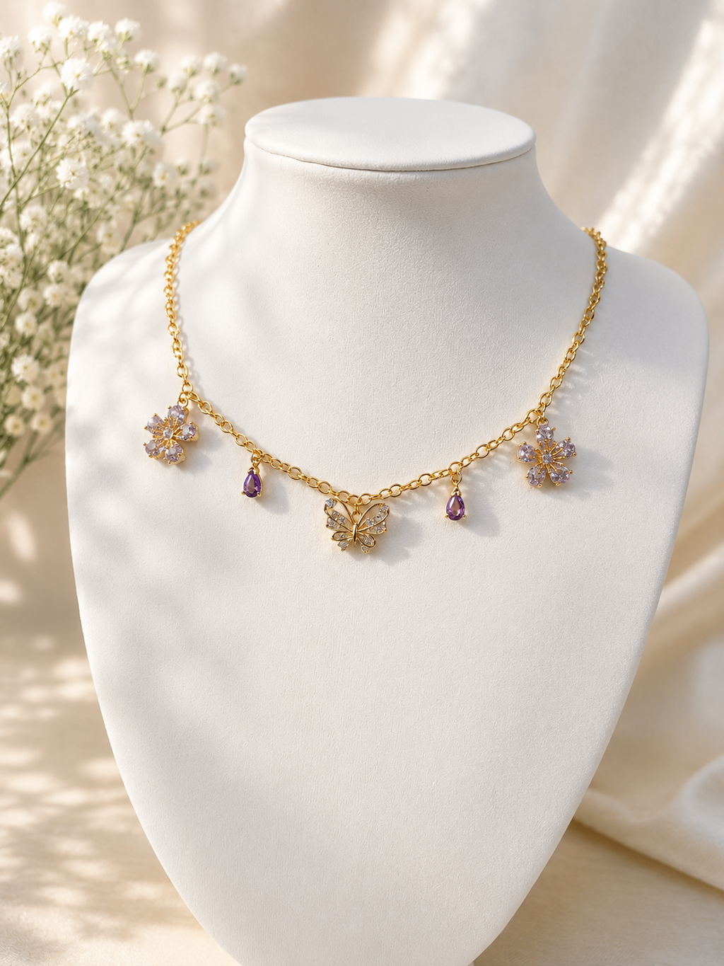 Collier "Papillon du jardin"