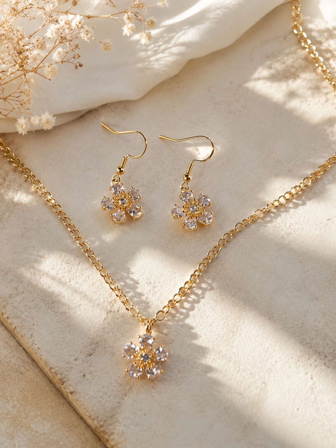 parure "fleurs blanches"