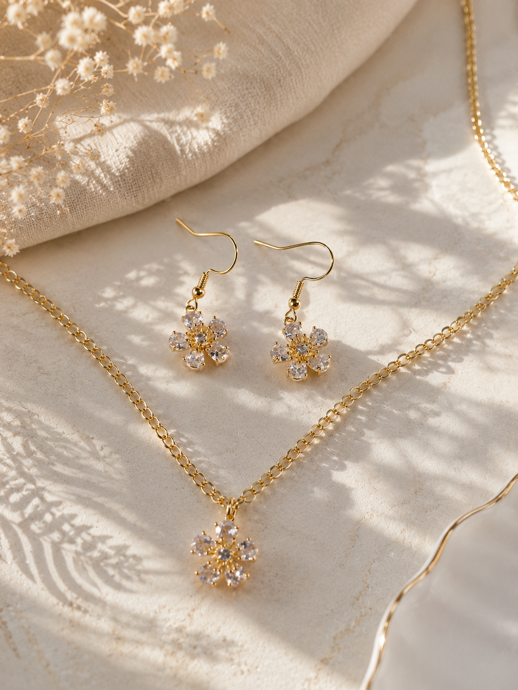 parure "fleurs blanches"