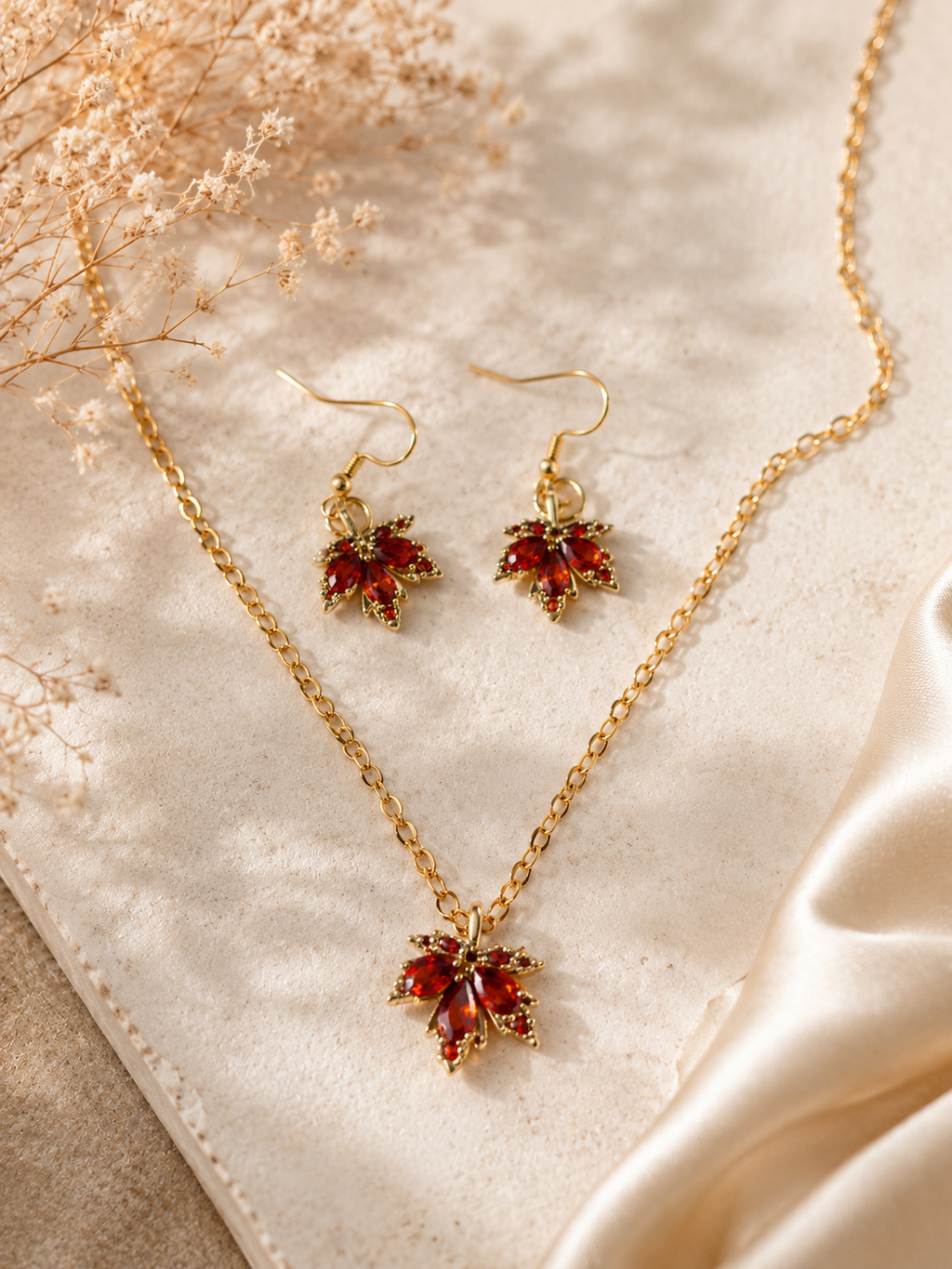 parure "feuilles d'érables"