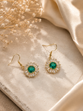 boucles d'oreilles "soleil vert"