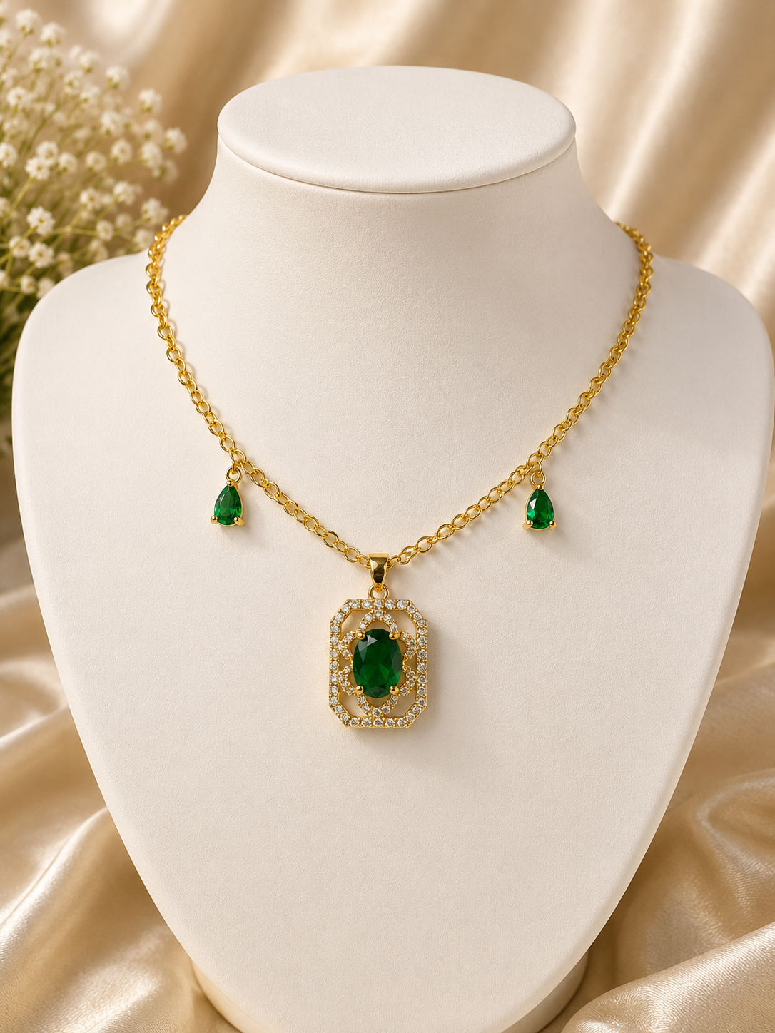 Collier "l'émeraude sublime"