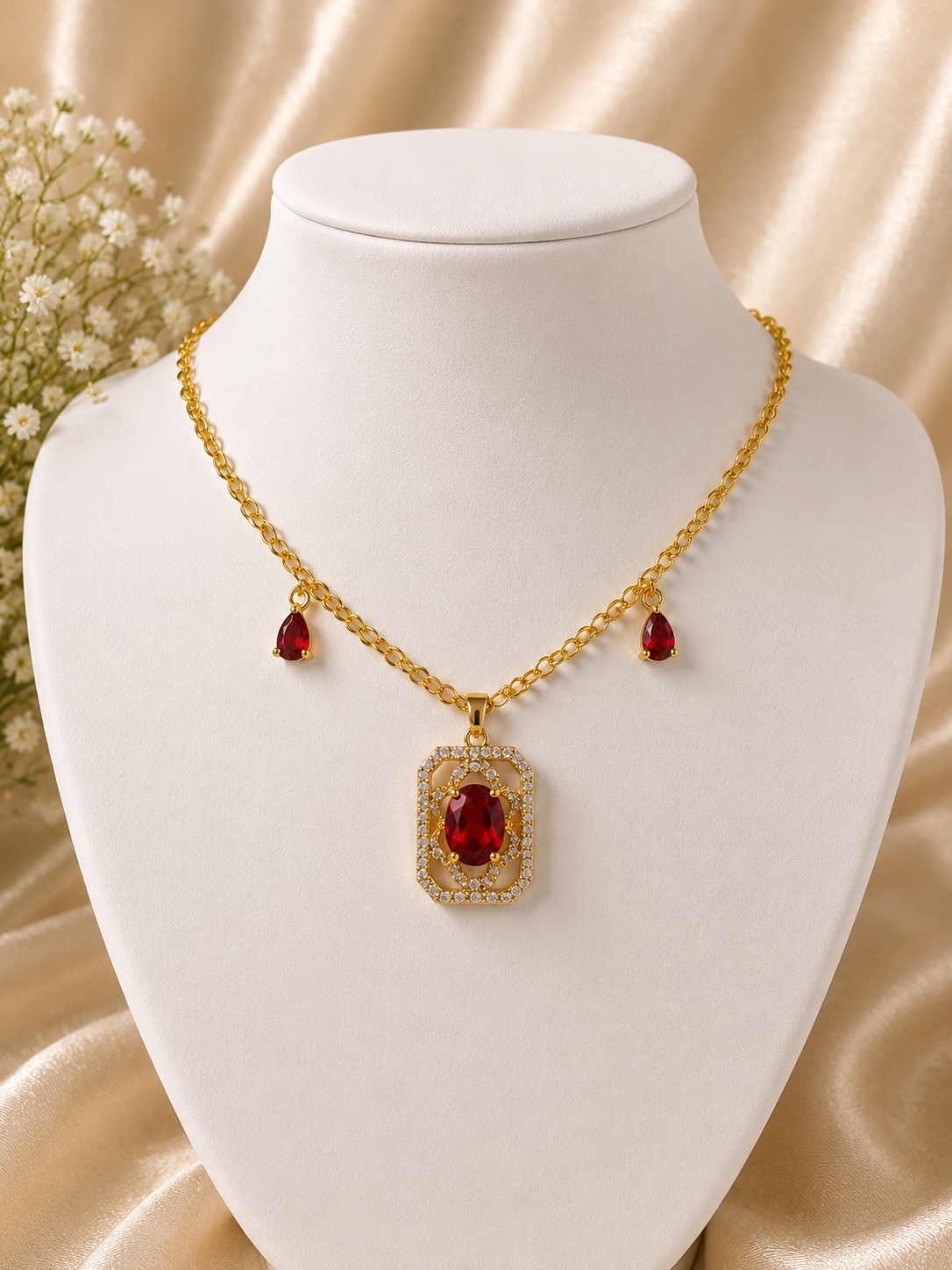 Collier "rouge rubis"