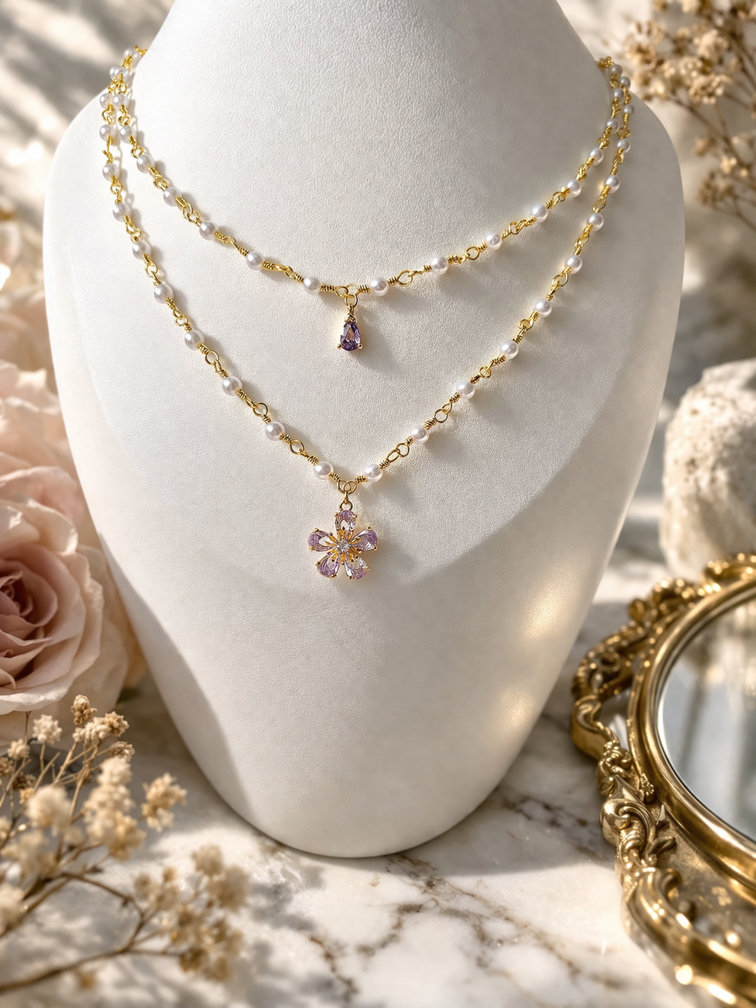 Collier "Éclosion de Lilas"