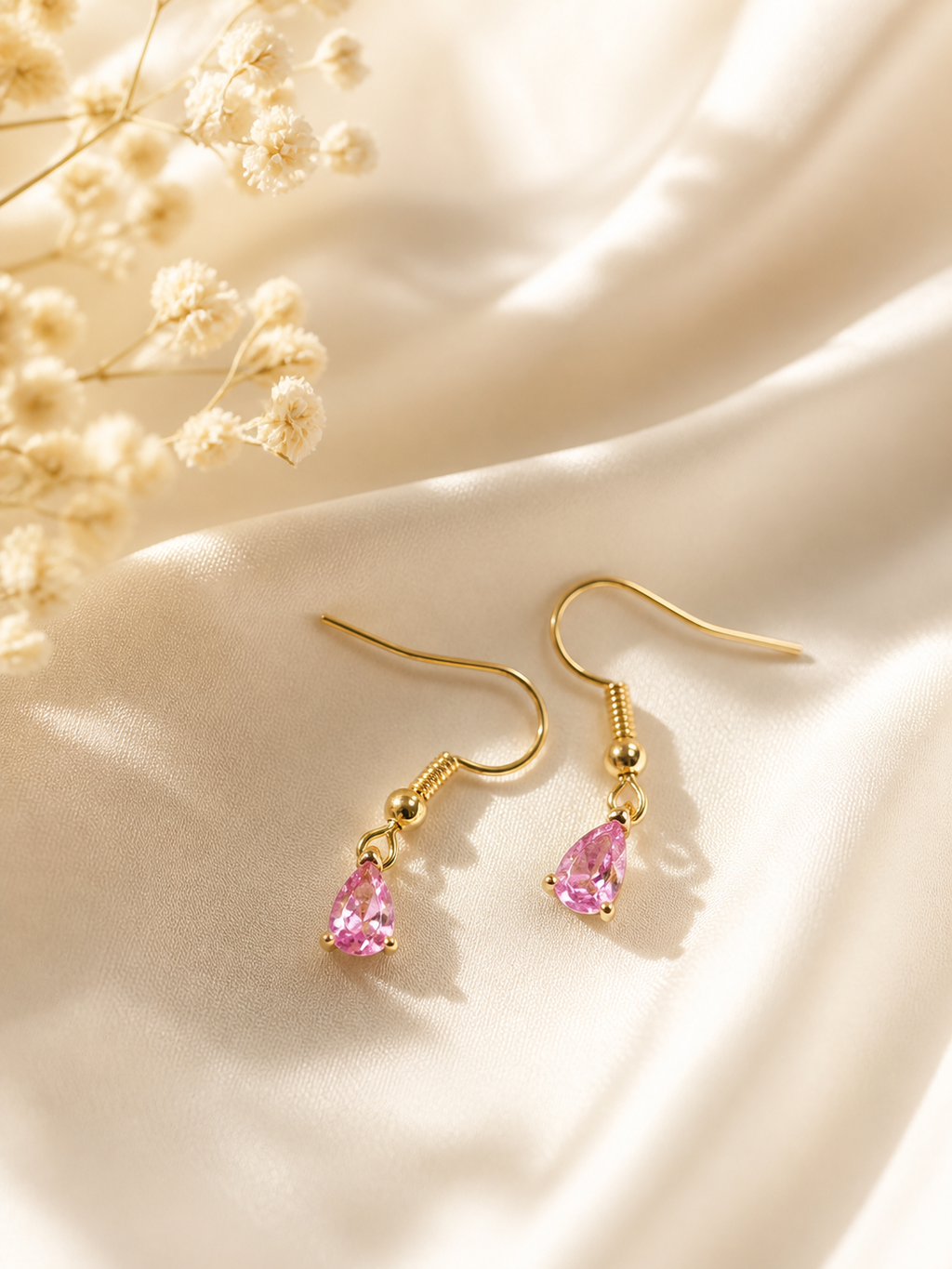 Boucles d'oreilles "rosé du matin"