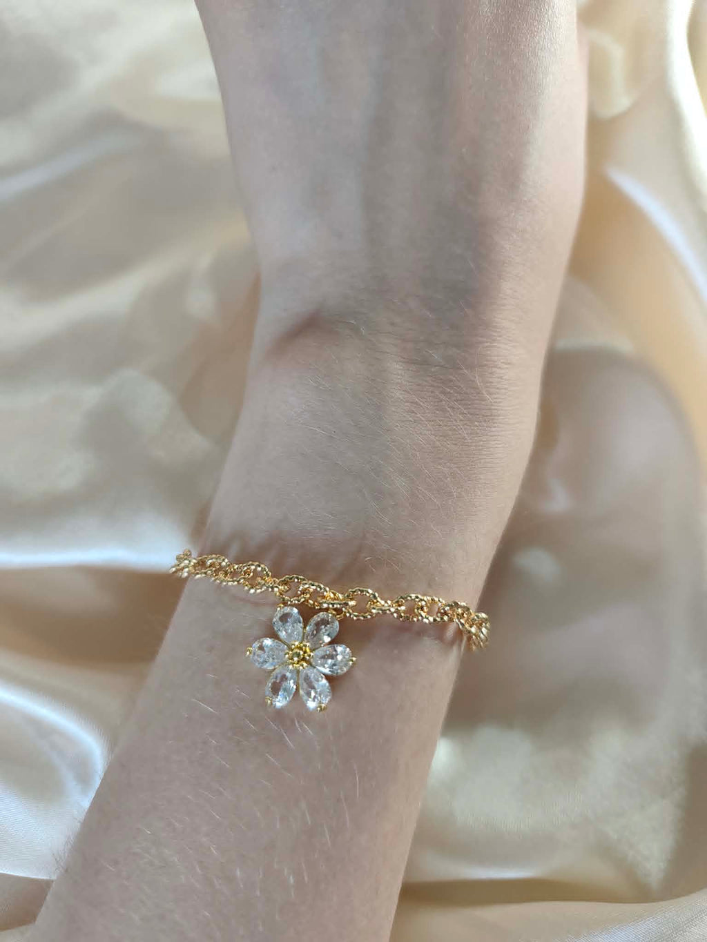 Bracelet "fleur d'or"
