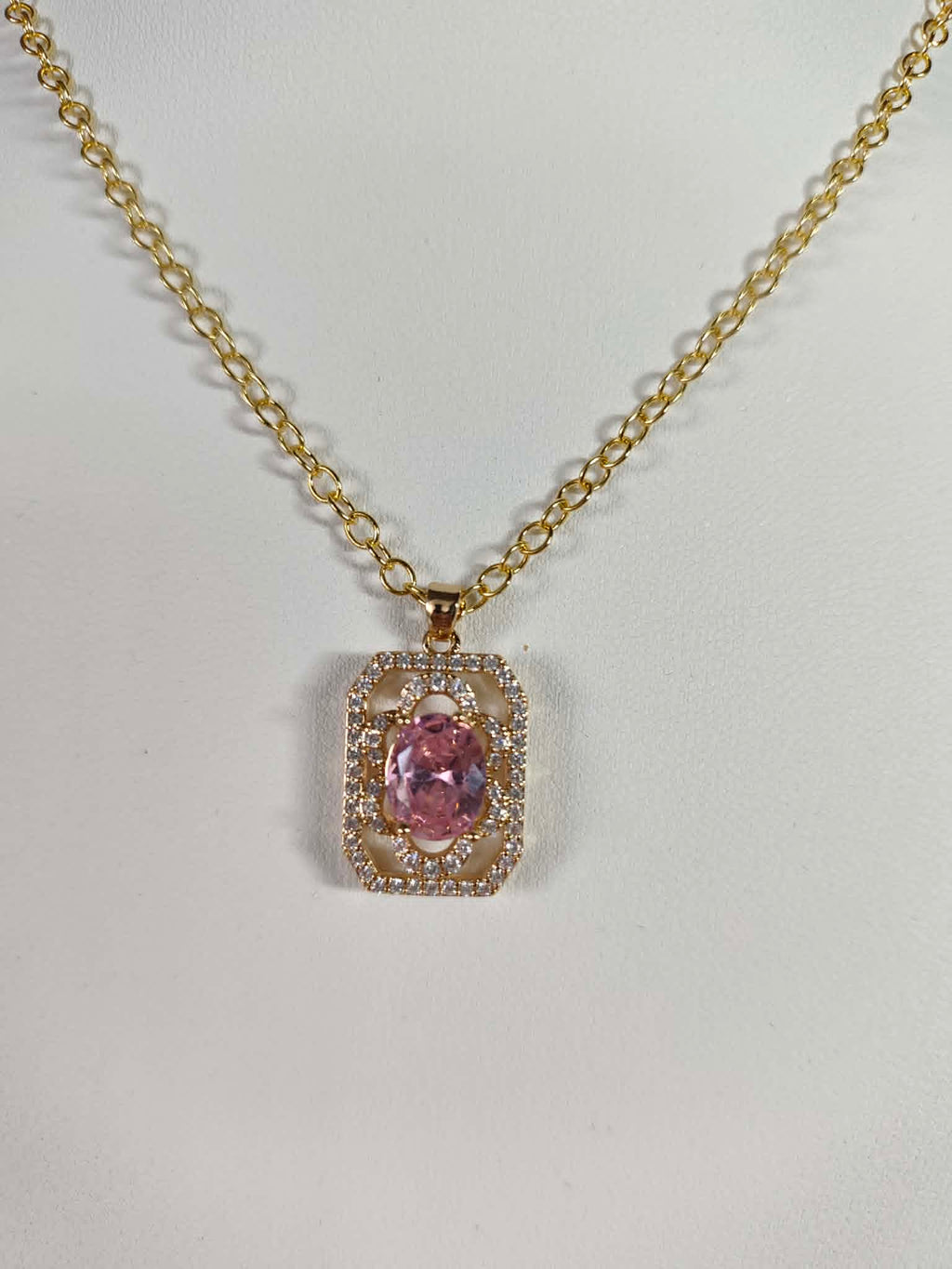 Collier "éclat rose"