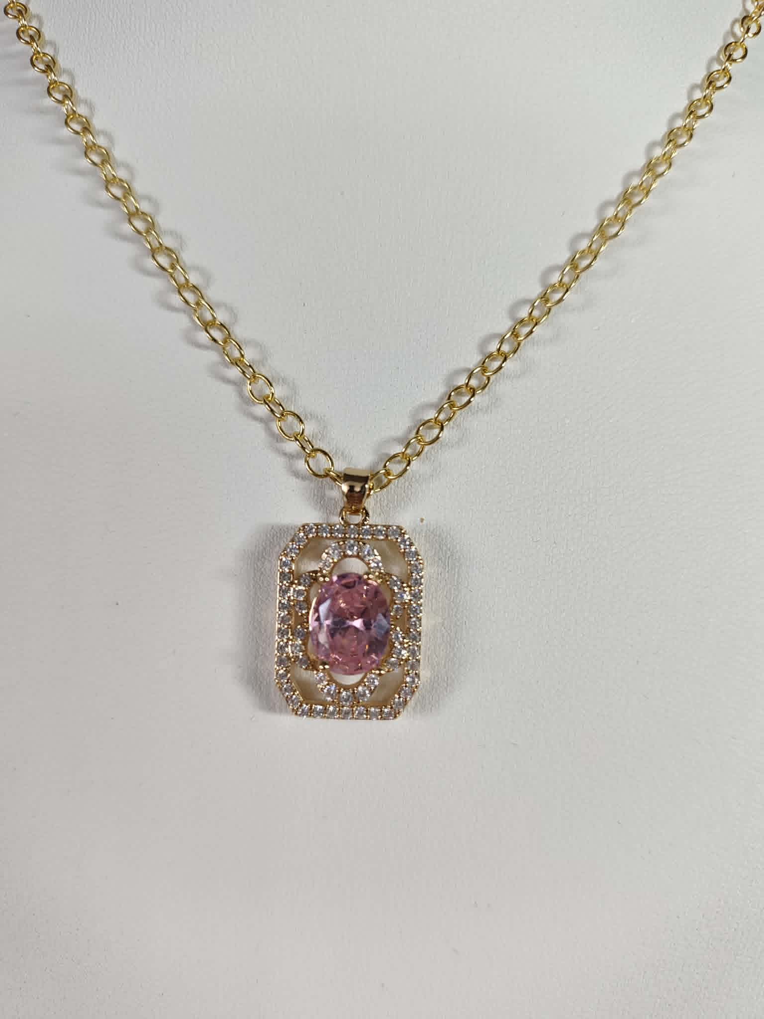 Collier "éclat rose"