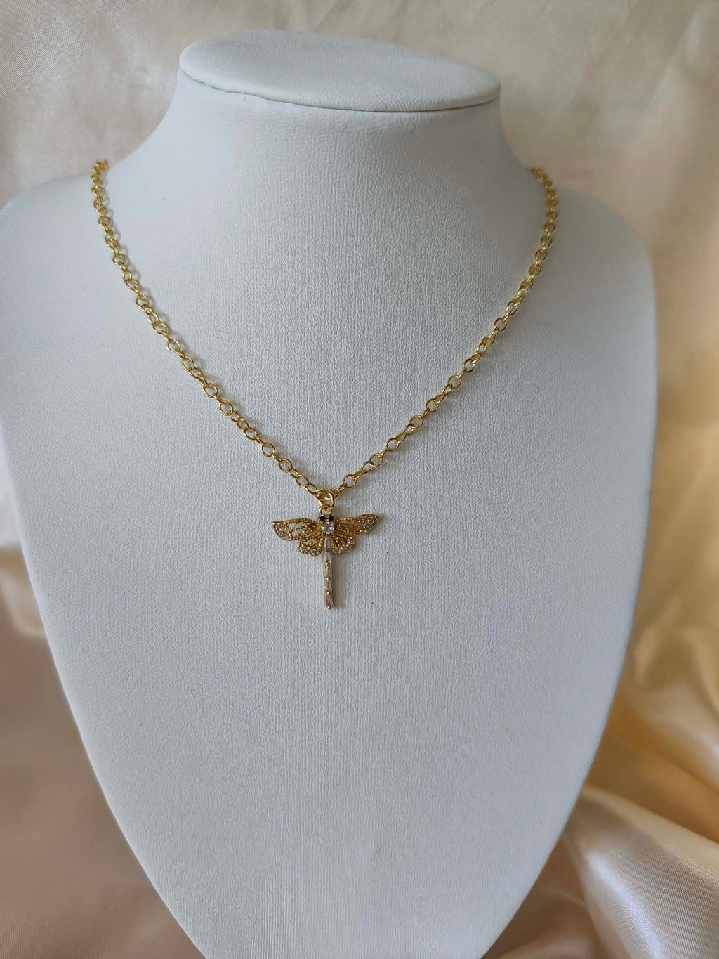 Collier "libellule doré"