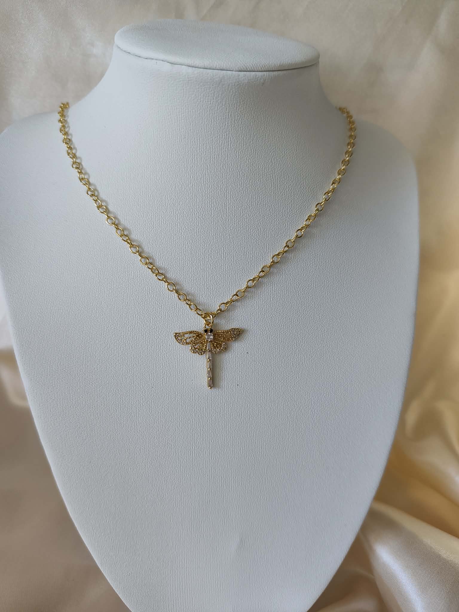 Collier "libellule doré"