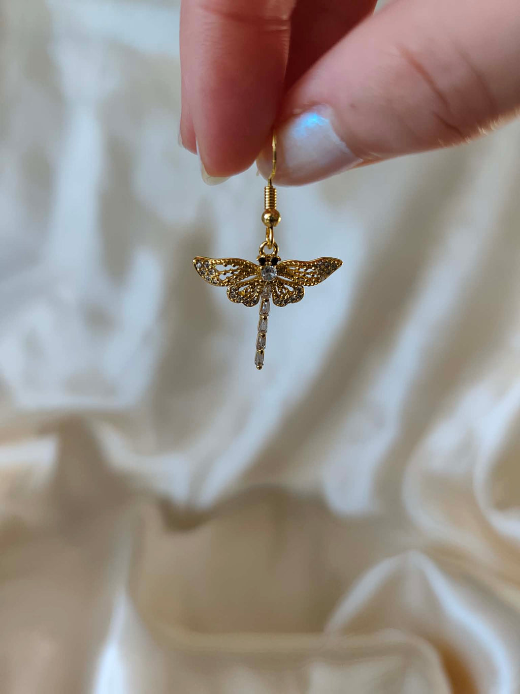 Boucles d'oreilles "libellule doré"