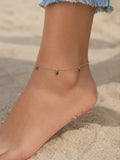 Bracelet de cheville "Rosée d’Émeraude"