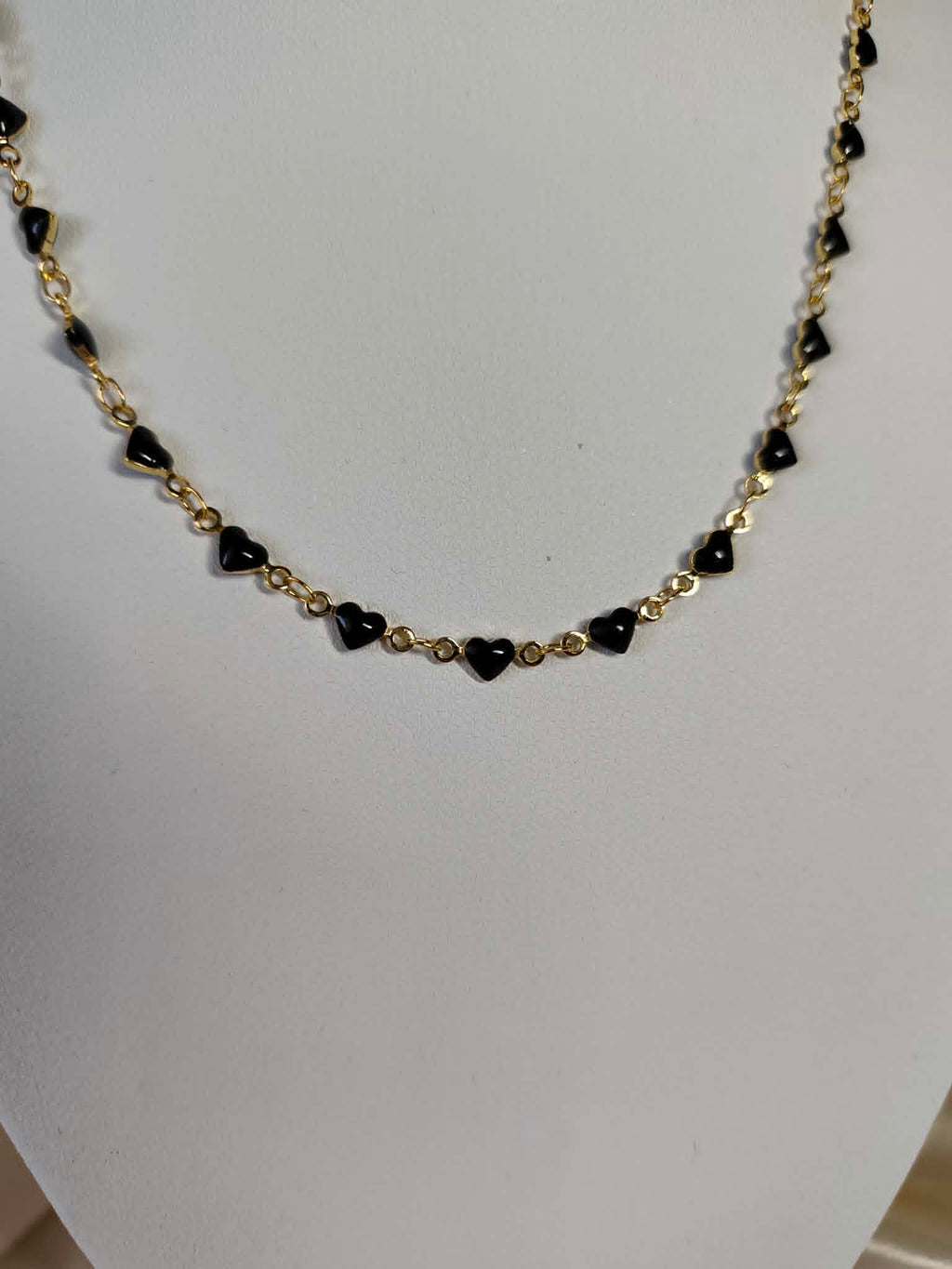 parure "coeur noir" collier + bracelet