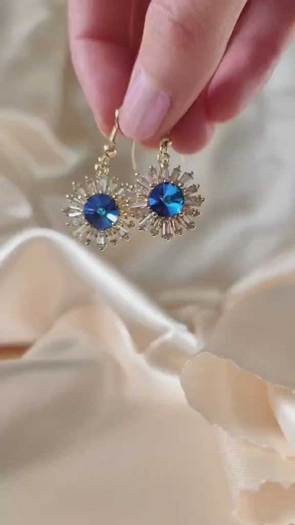 Boucles d'oreilles "Les Soleils de Saphir"