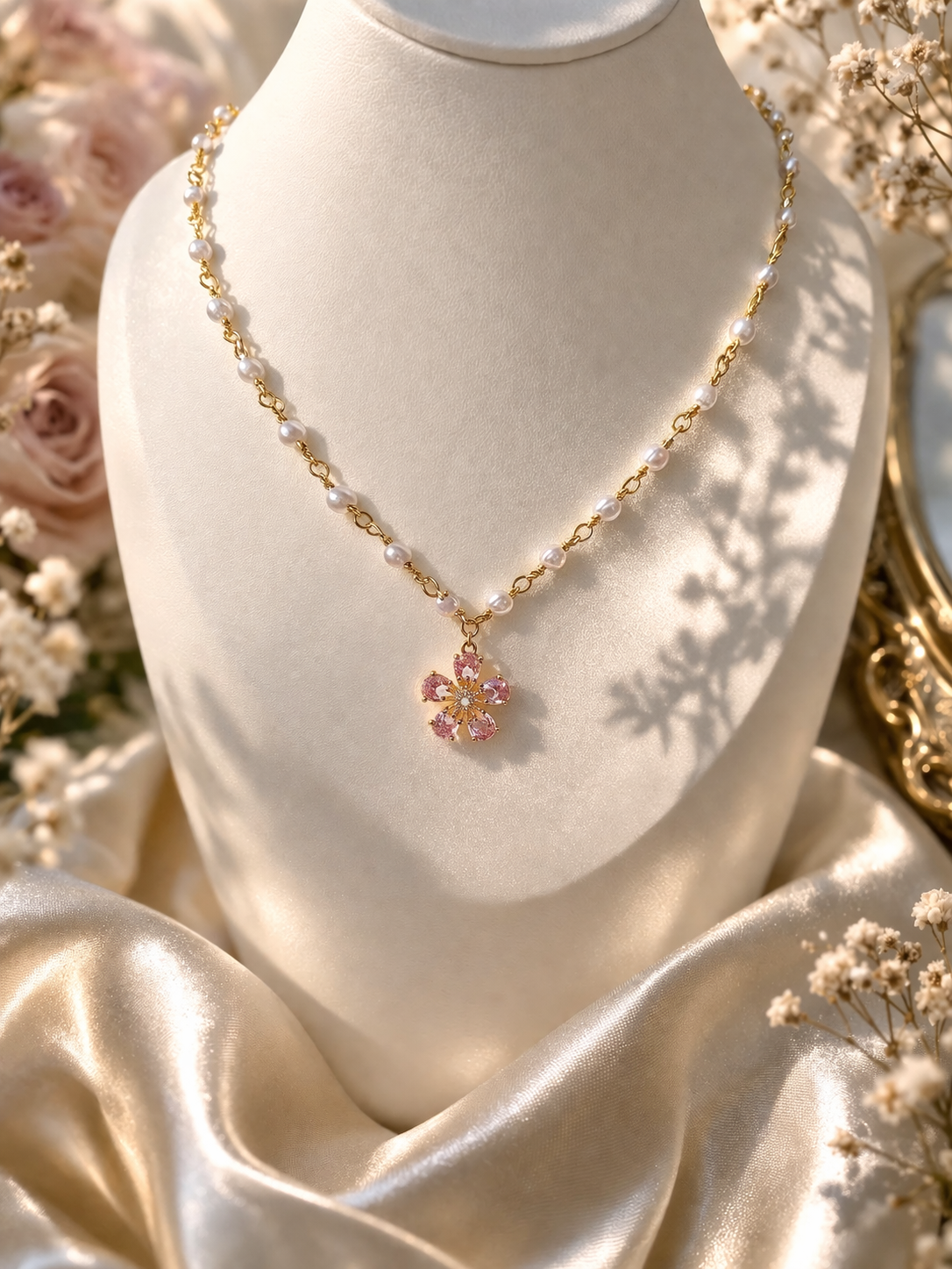 Collier  "L’Éveil des Roses"